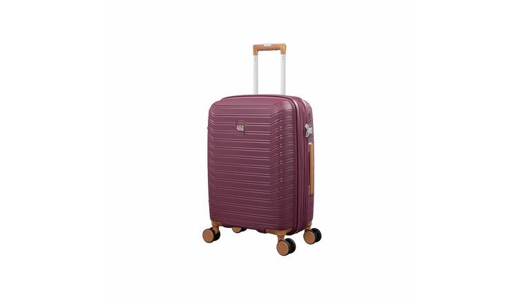 IT Luggage Continuous Expandable 8 Wheel Hard Cabin Suitcase - Wine