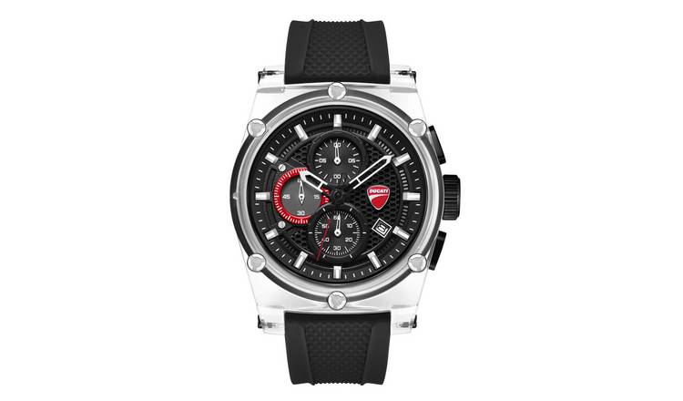Ducati Supermoto Black and Red Dial Silicone Strap Watch Set