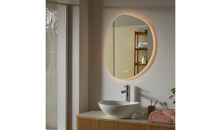 Argos Home Harley Irregular LED Bathroom Mirror - 66x56cm