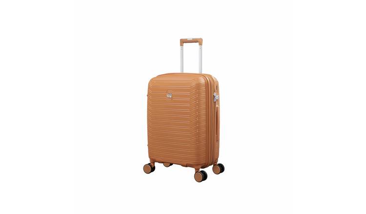 IT Luggage Continuous Expandable 8 Wheel Hard Cabin Suitcase - Pumpkin