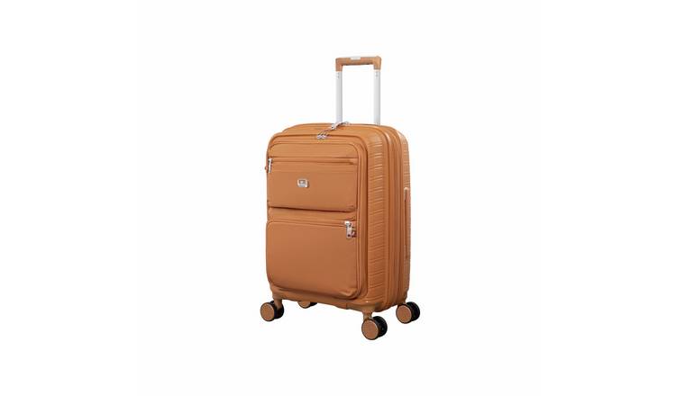 IT Luggage Continuous Expandable 8 Wheel Soft Cabin Suitcase - Pumpkin