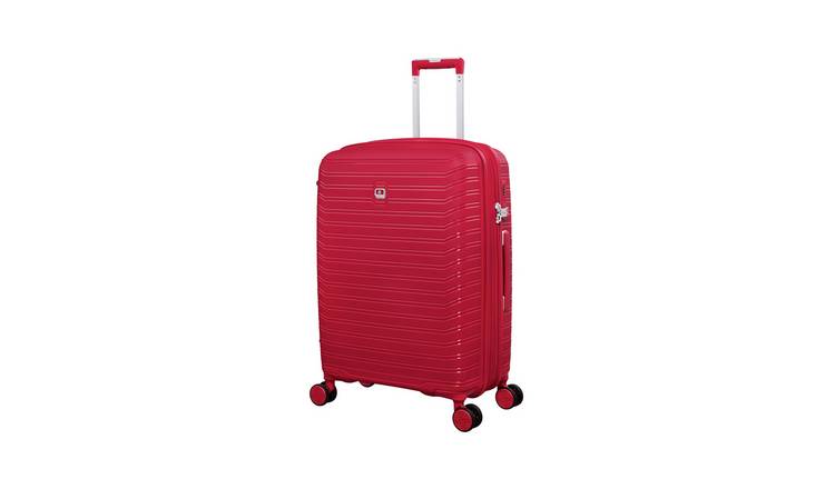IT Luggage Continuous Expandable 8 Wheel Hard Medium Suitcase - Red