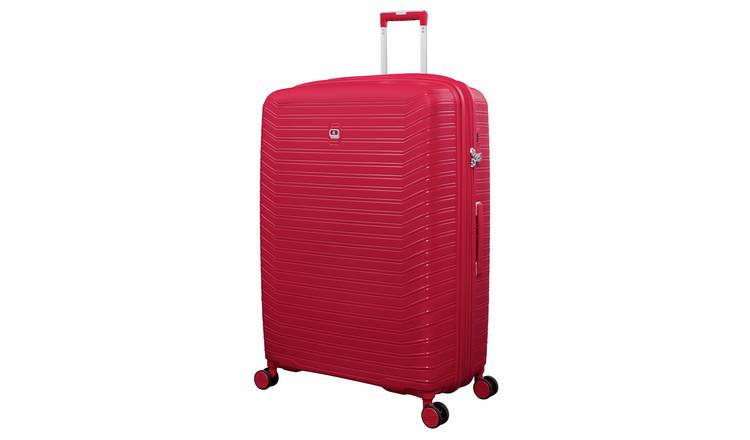 IT Luggage Continuous Expandable 8 Wheel Hard Extra Large Suitcase - Red