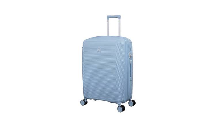 IT Luggage Continuous Expandable 8 Wheel Hard Medium Suitcase - Light Blue