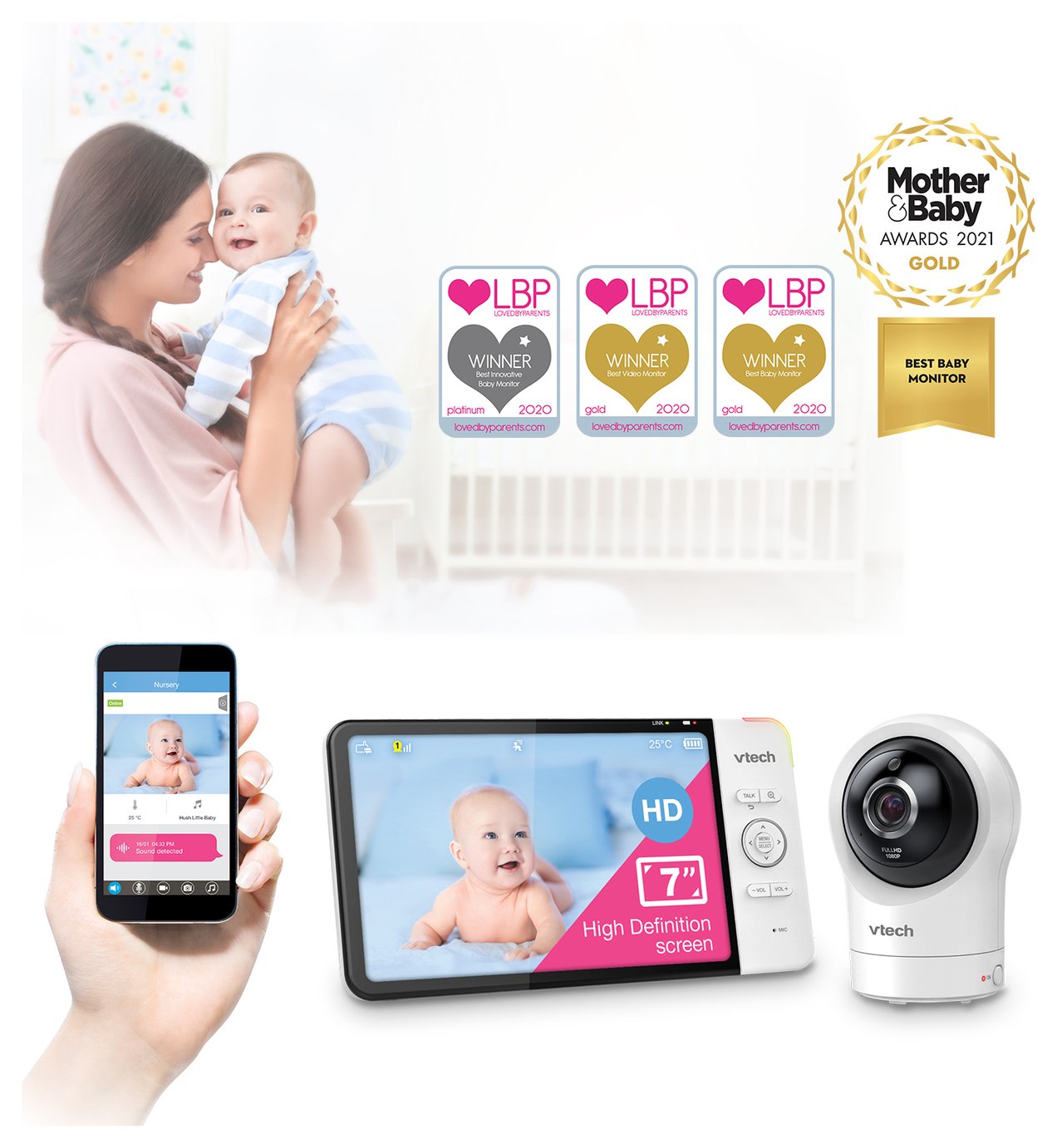 VTech 7764 Smart Video 7 Inch HD Baby Monitor Review