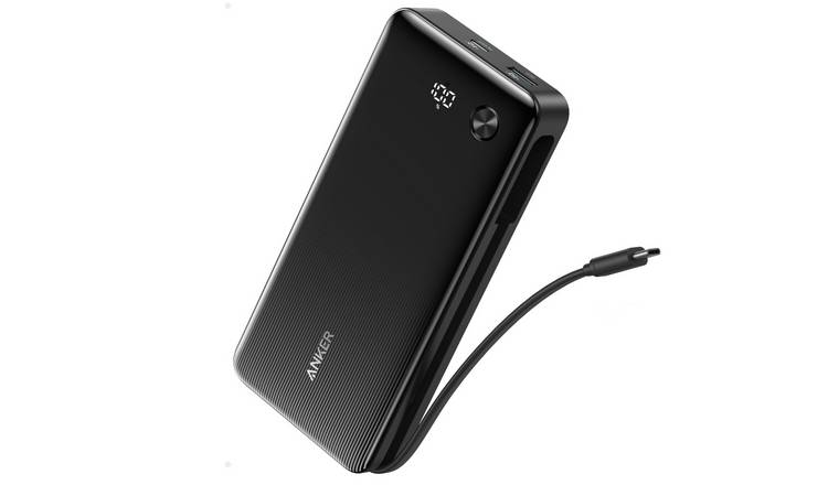 Anker 87W 20000mAh Power Bank with 65W Built-In USB-C Cable - Black