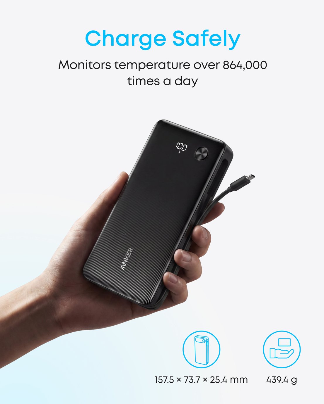 Anker Power Bank 20000mAh 87W USB-C ブラック Buy Anker 87W 20,000mAh Laptop Power Bank with Built-in USB-C