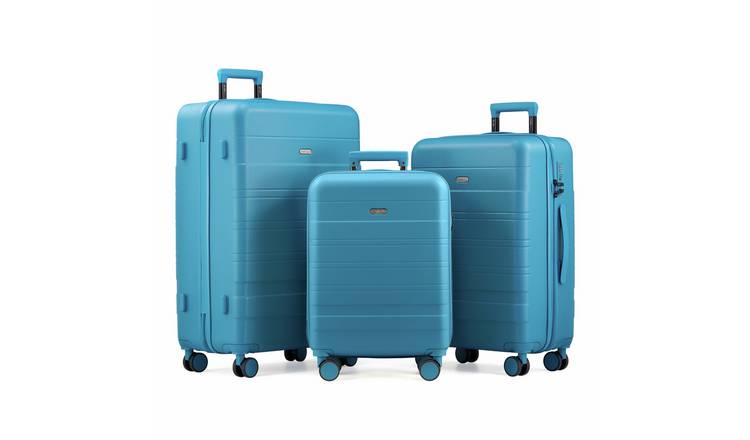 VonHaus 3pc 4 Wheel Hard Suitcase - Teal