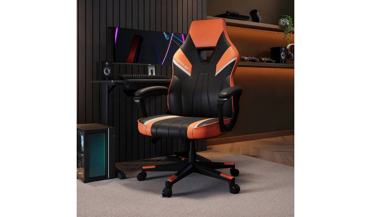 X Rocker Tempest Faux Leather Office Gaming Chair - Black And Orange