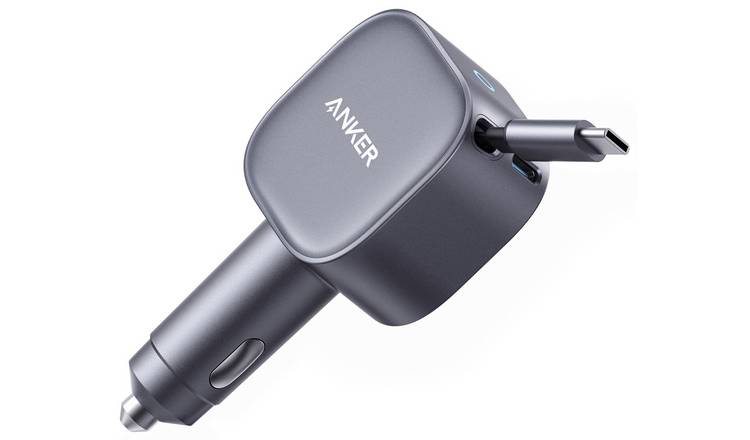 Anker Nano 75W USB-C Fast Car Charger with 45W Retractable USB-C Cable - Grey