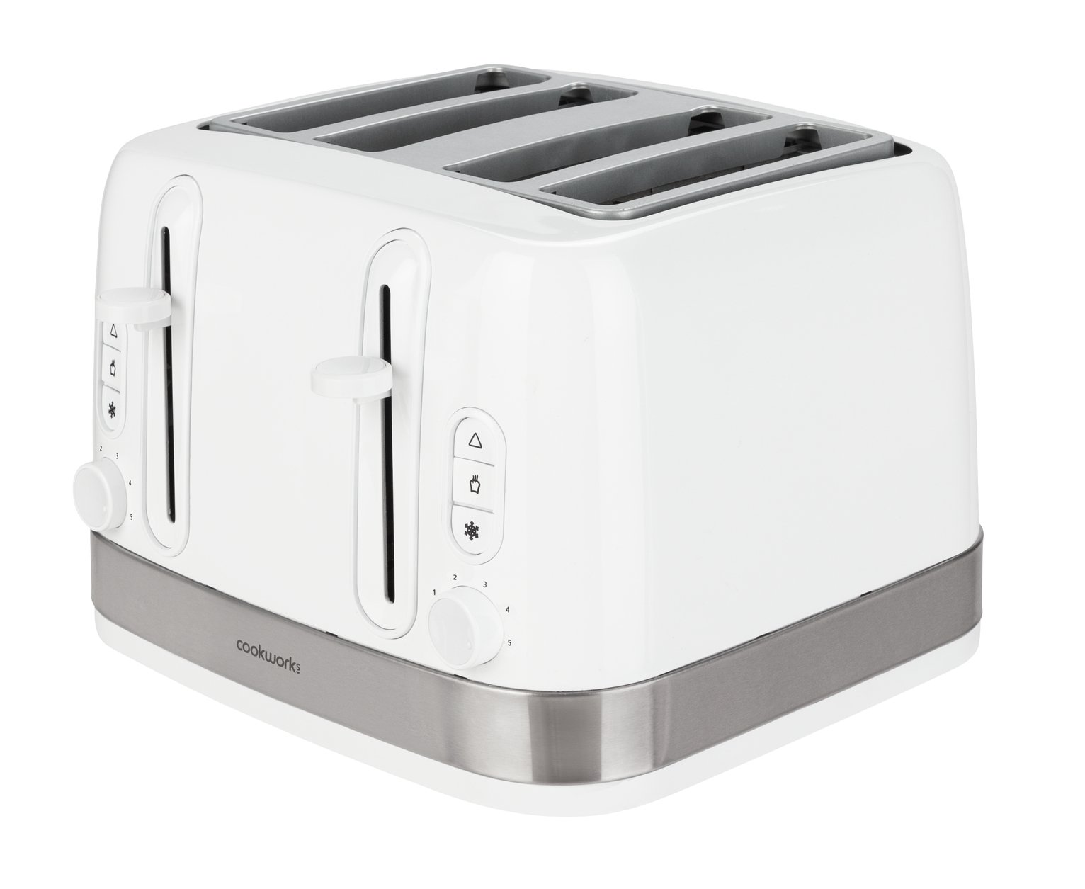 Cookworks Illuminated 4 Slice Toaster - White