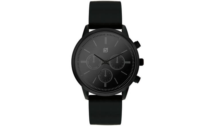 Spirit men's black sales rubber strap watch