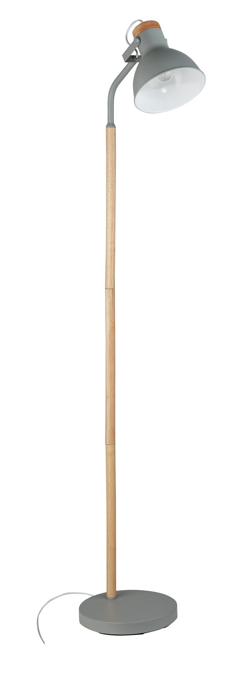 Argos Home Ruscombe Floor Lamp - Light Wood & Grey