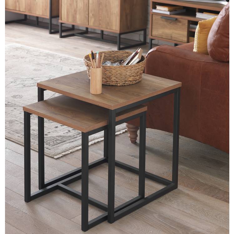 Habitat Nomad Nest of 2 Tables - Oak Effect 0