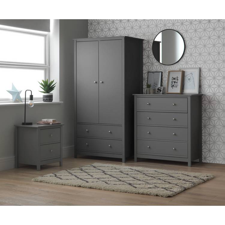 Habitat Brooklyn 3 Piece 2 Door Tall Wardrobe Set -Grey 0