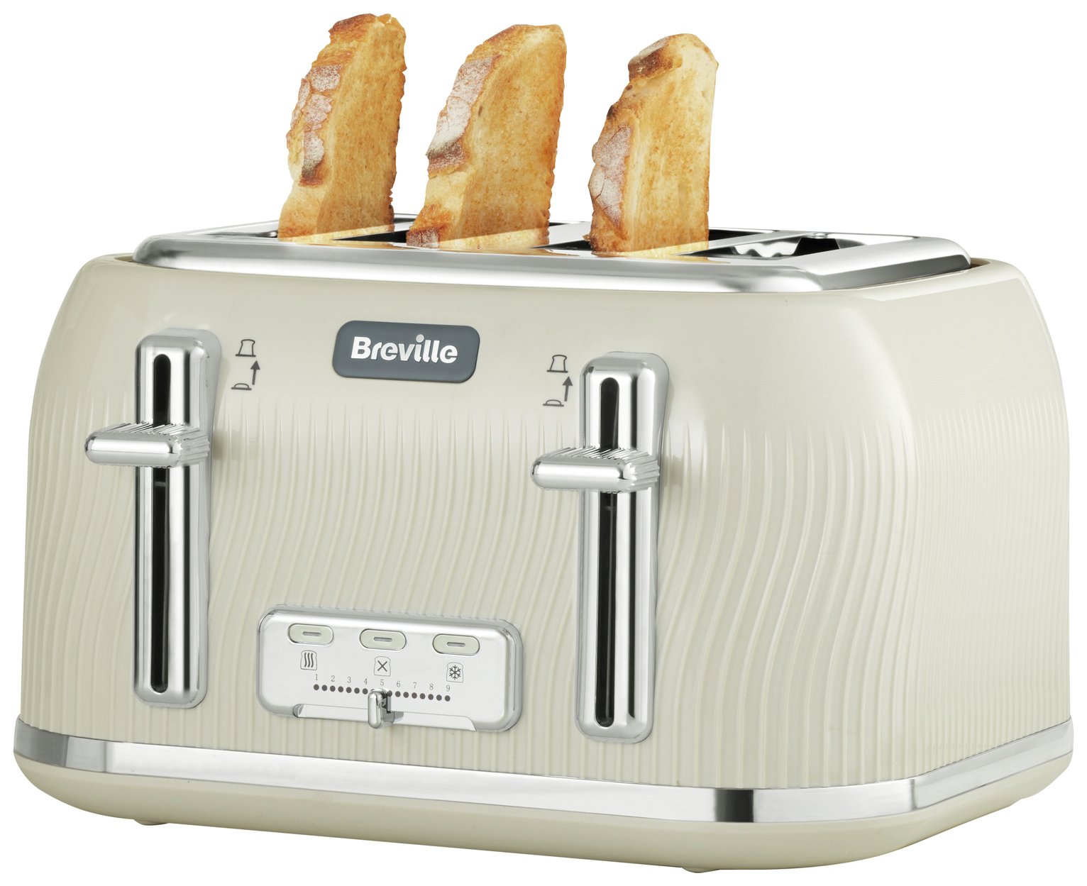 Breville VTT891 Flow 4 Slice Toaster - Cream