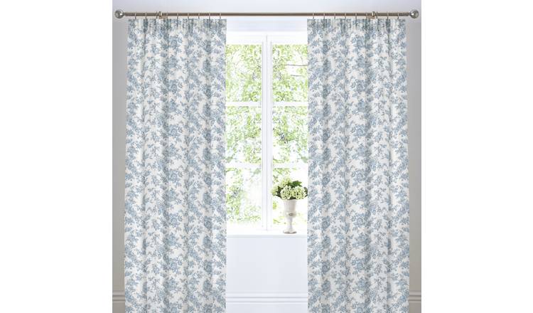 Buy Dreams N Drapes Malton Lined Curtains 168x183cm Blue