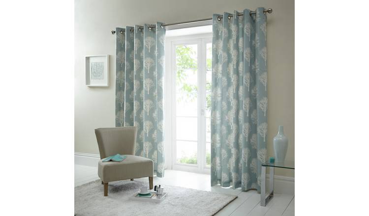 Buy Fusion Woodland Trees Curtains 229x229cm Duck Egg