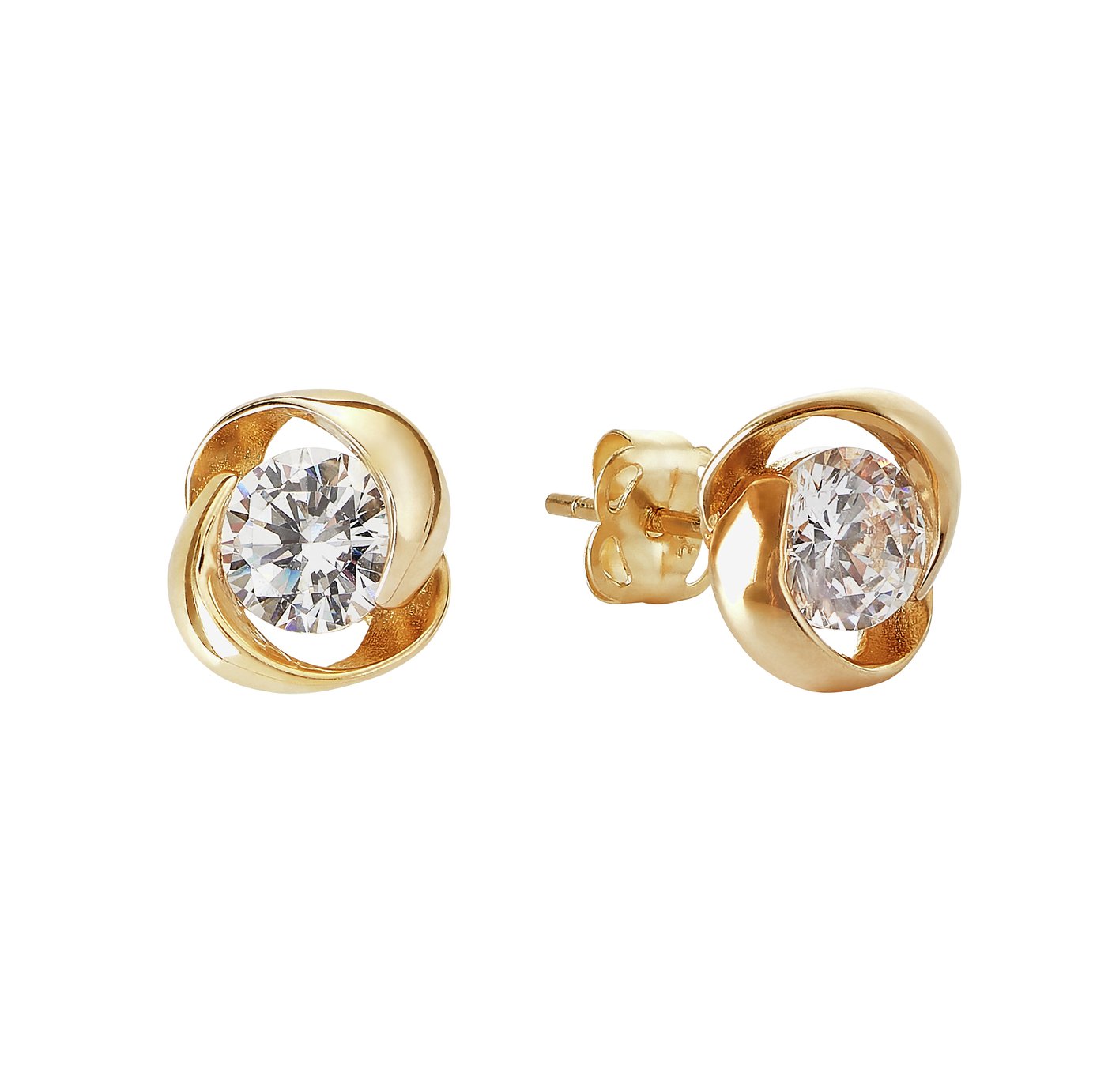 Revere 9ct Gold Cubic Zirconia Knot Stud Earrings review