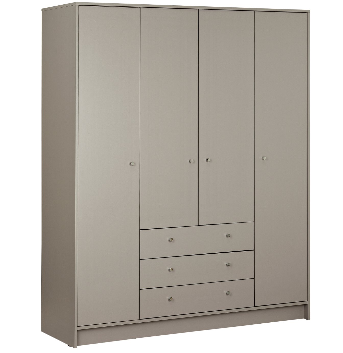 Argos Home Malibu 4 Door 3 Drawer Wardrobe - Grey