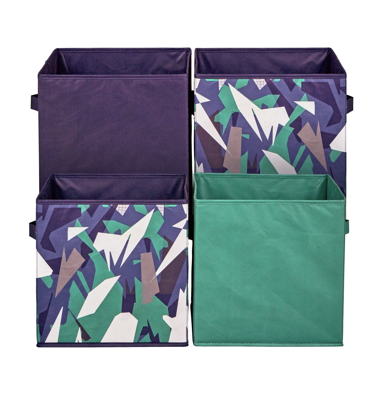 Argos Home Pack of 4 Camo Canvas Boxes