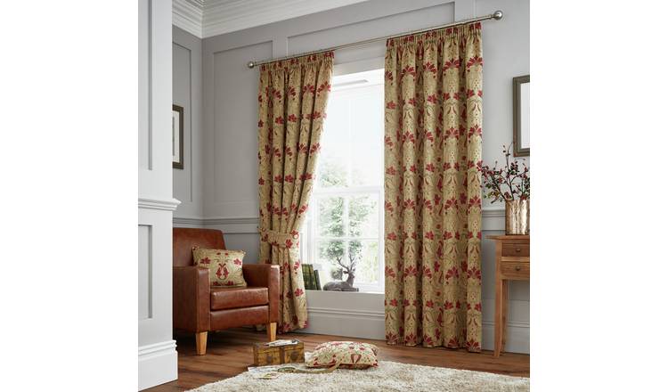 Curtina Burford Curtains - 168x137cm - Red and Gold