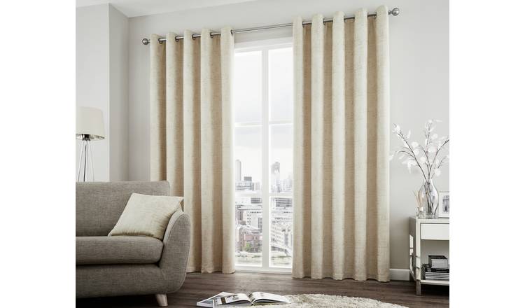 Curtina Solent Eyelet Curtains - 117x137cm - Natural