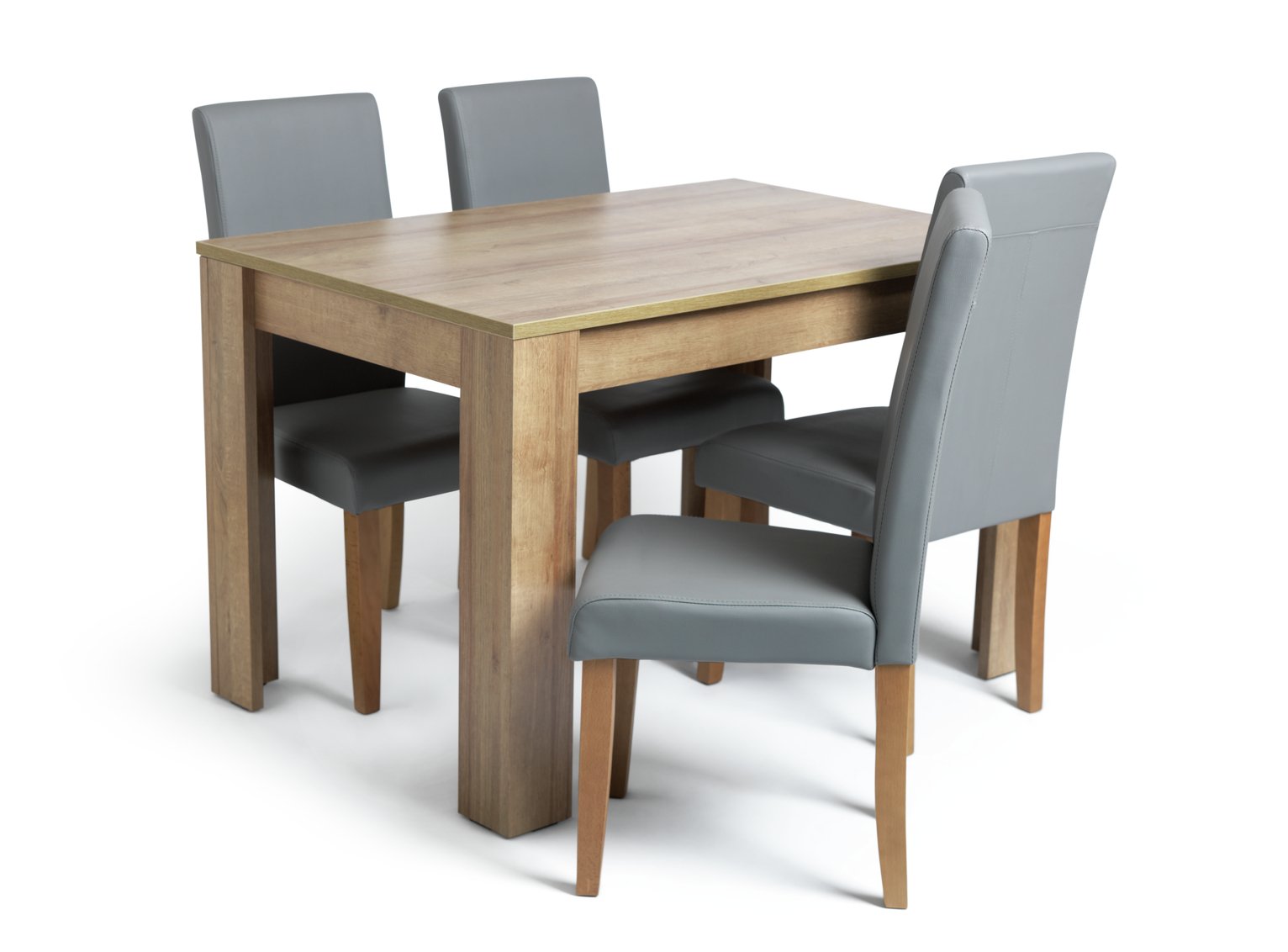 Argos Home Miami Oak Effect Dining Table & 4 Grey Chairs Review