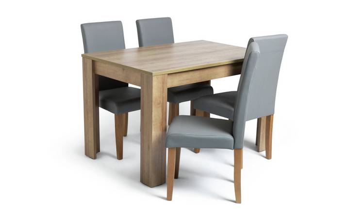 Buy Argos Home Miami Oak Effect Dining Table & 4 Grey Chairs | Dining