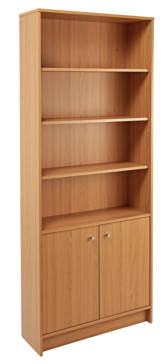 Argos Home Malibu 2 Door Tall Bookcase - Oak Effect