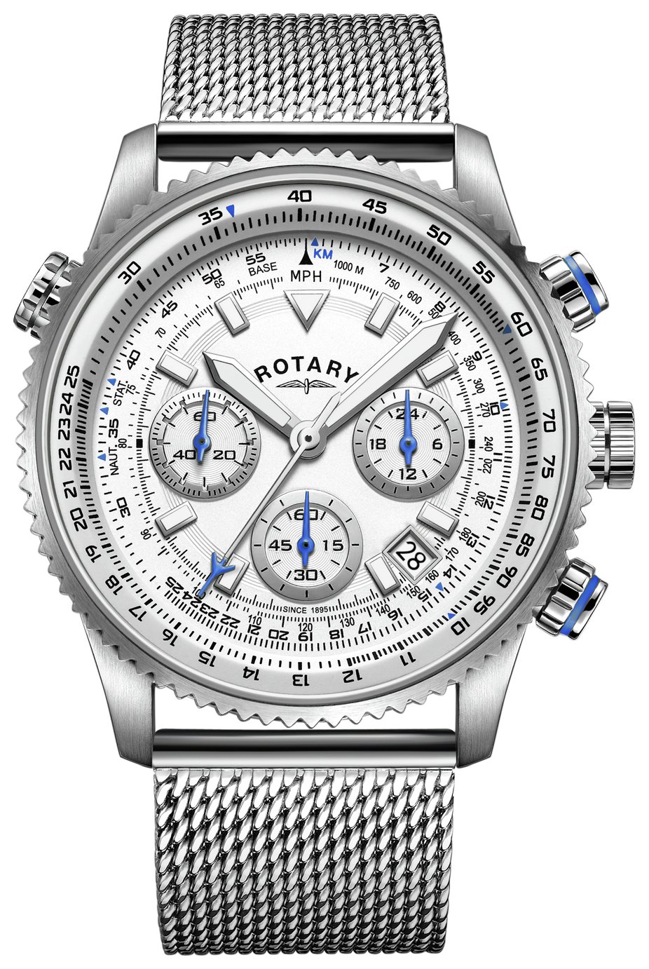 Rotary Men's Stainless Steel Mesh Bracelet Watch