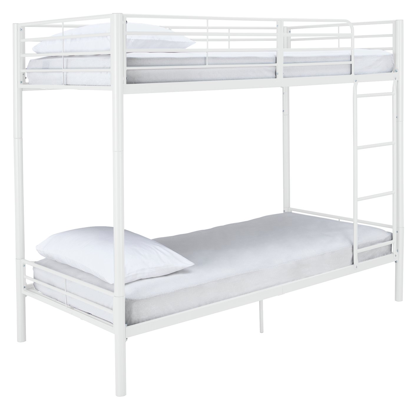 white bunk bed frame