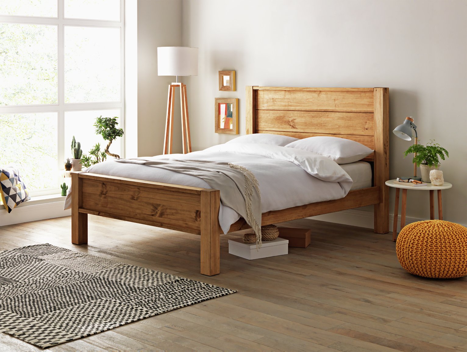 Argos Home Fairfield Double Wooden Bed Frame - Pine