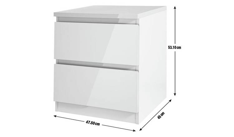 Jenson 2 drawer store bedside table