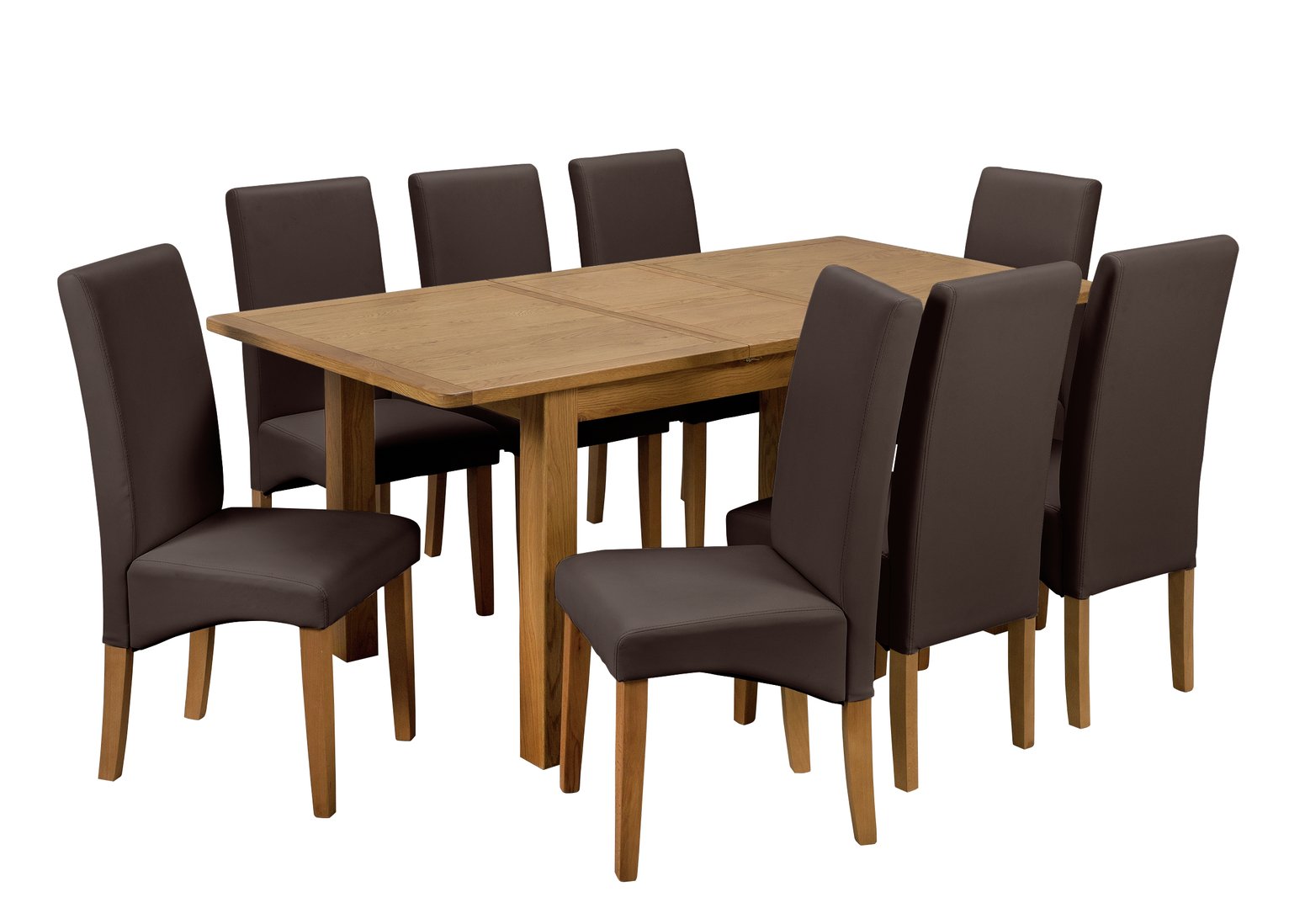 Argos Home Ashwell Extendable XL Table & 8 Chairs -Chocolate