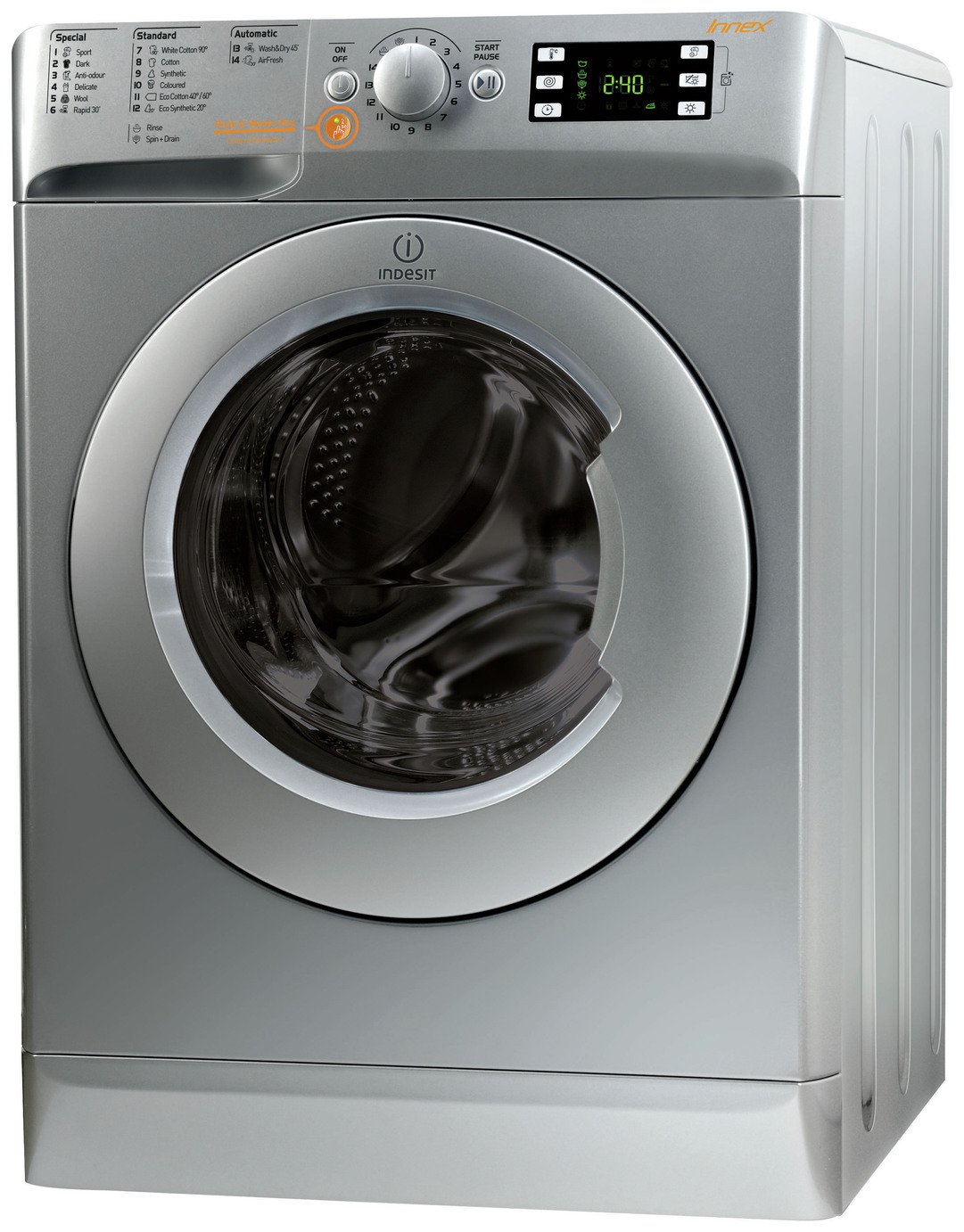 Indesit XWDE861480XS 8KG/6KG 1400 Spin Washer Dryer - Silver