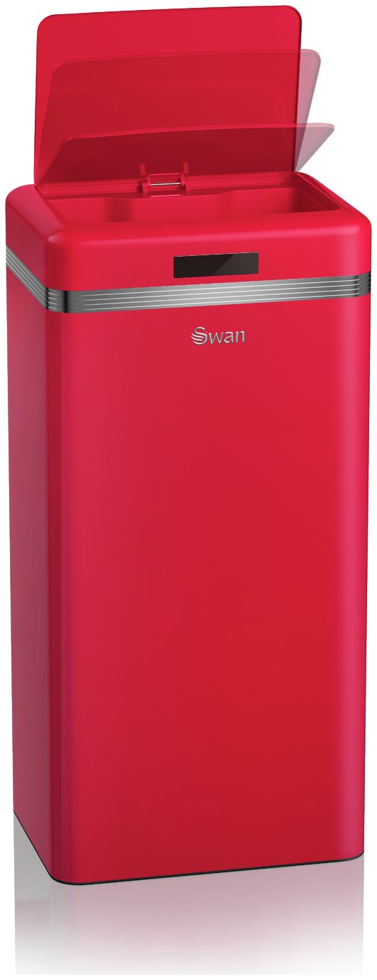 Swan Retro 45 Litre Sensor Bin - Red