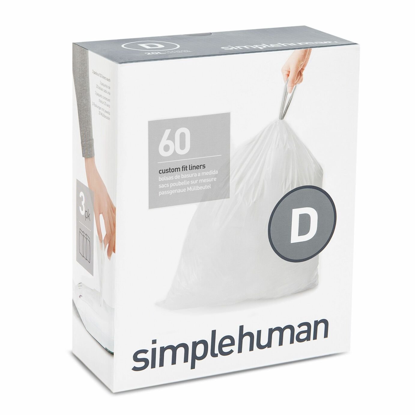 simplehuman Code D Bin Liners - Pack of 60