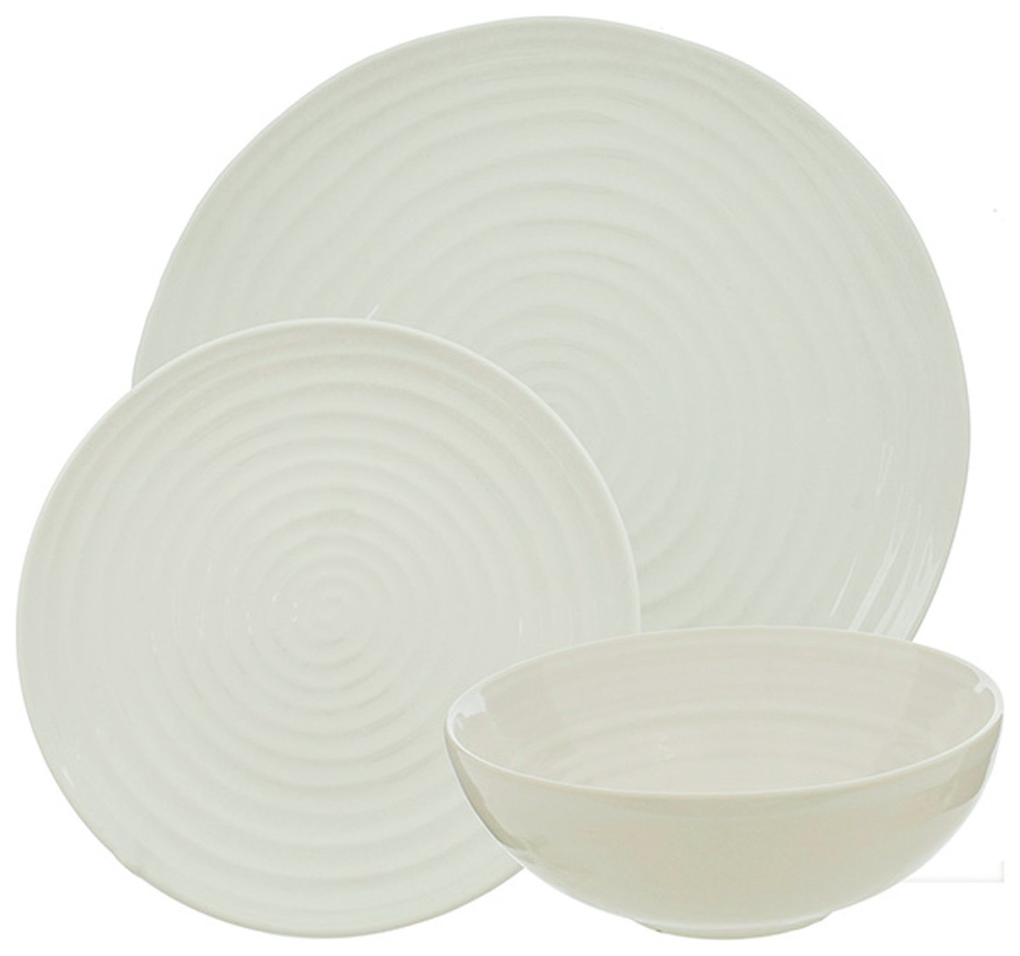 Sainsbury's Home Ripple 12 Piece Dinner Set White (8527327) Argos