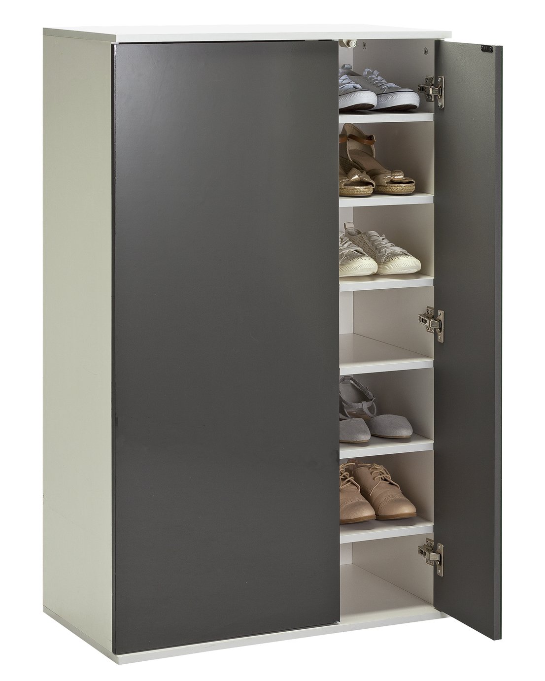 Argos Home Cologne Mirror Shoe Storage Cabinet - Grey Gloss