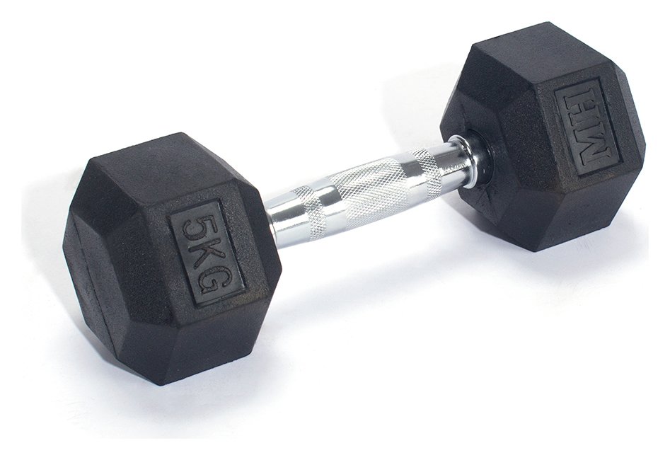 Rubber Dumbbell Set - 2 x 5kg 