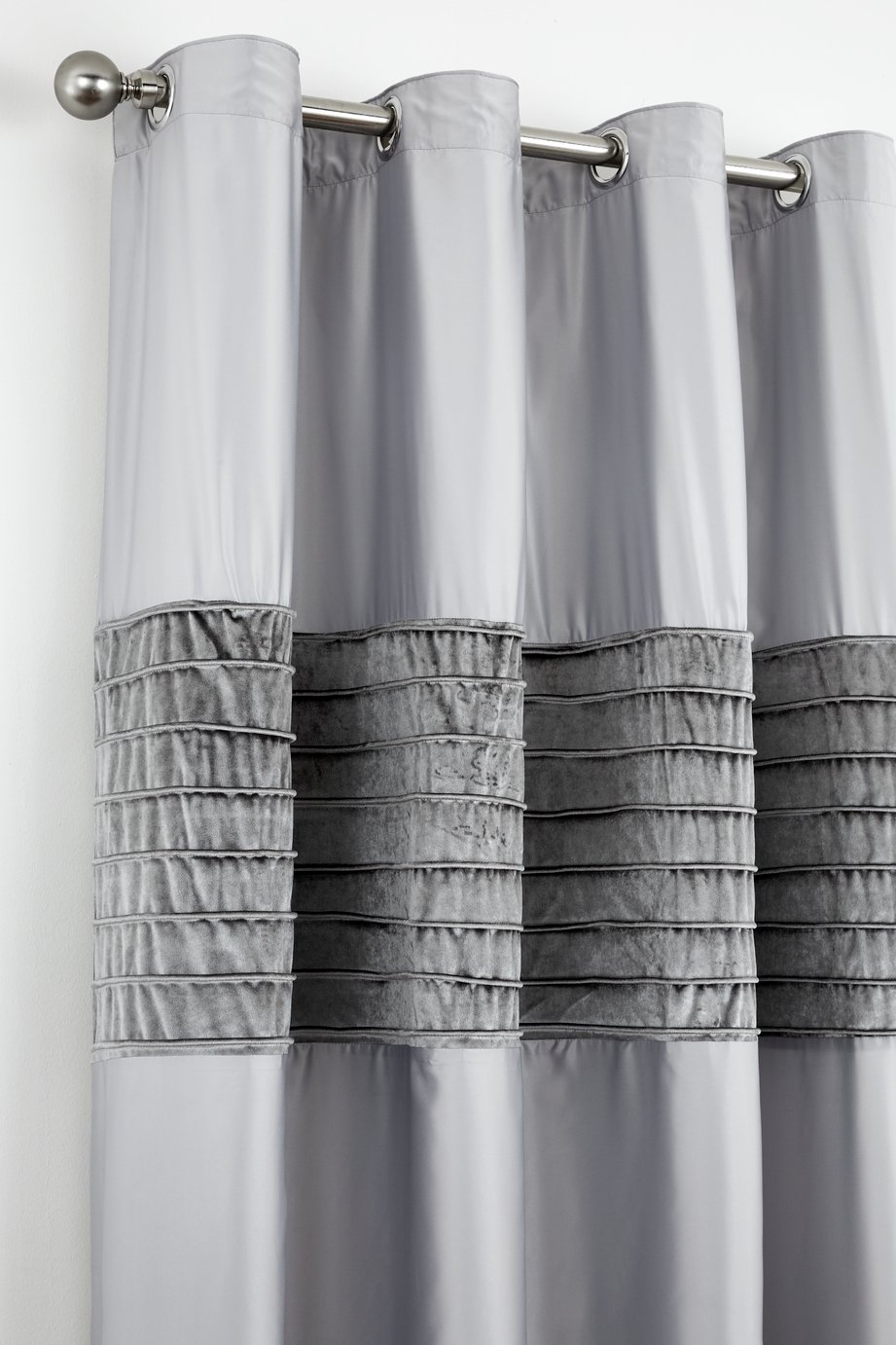 Catherine Lansfield Corded Velvet Curtains 168x229cm - Grey