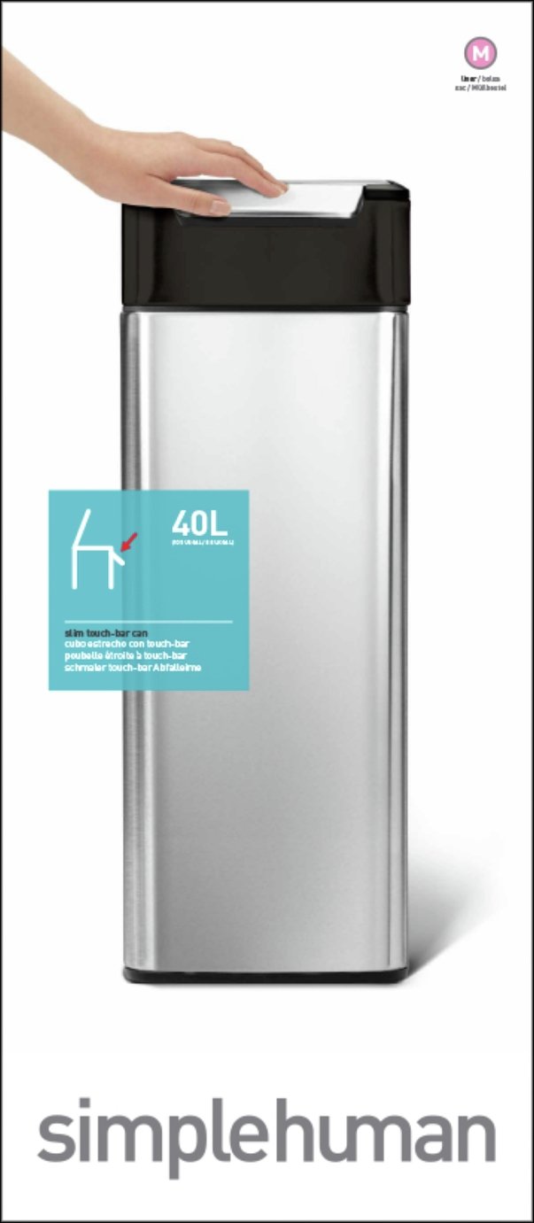 simplehuman 40 Litre Slim Top TouchBar Bin Reviews