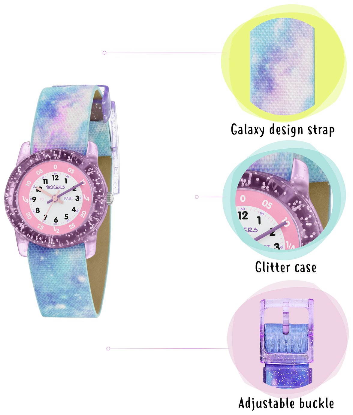 Tikkers Purple Glitter Space Time Teacher Watch Set Reviews