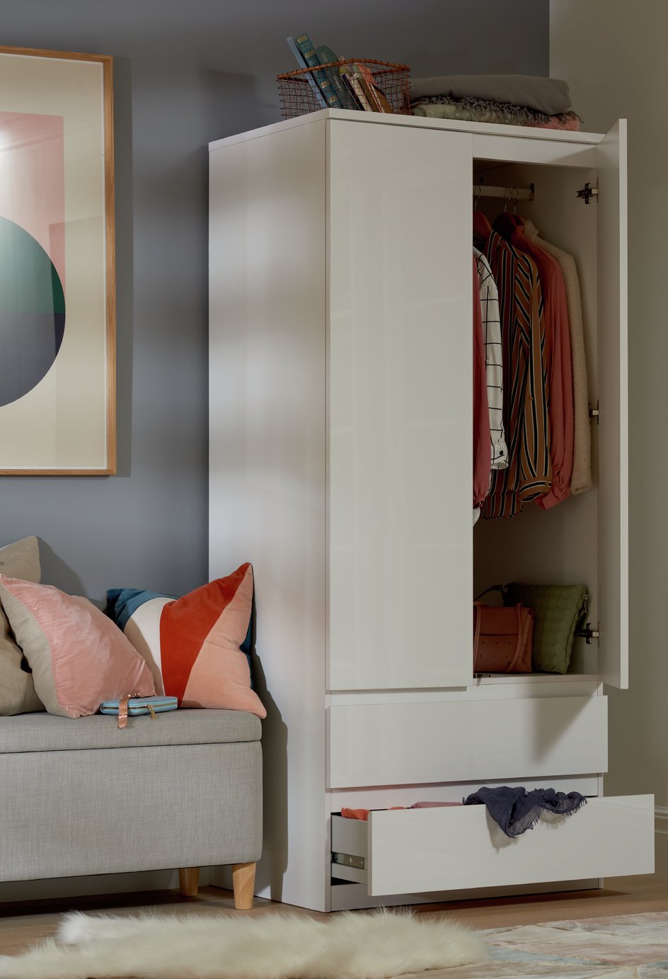 Argos Home Jenson Gloss 2 Door 2 Drawer Wardrobe Reviews