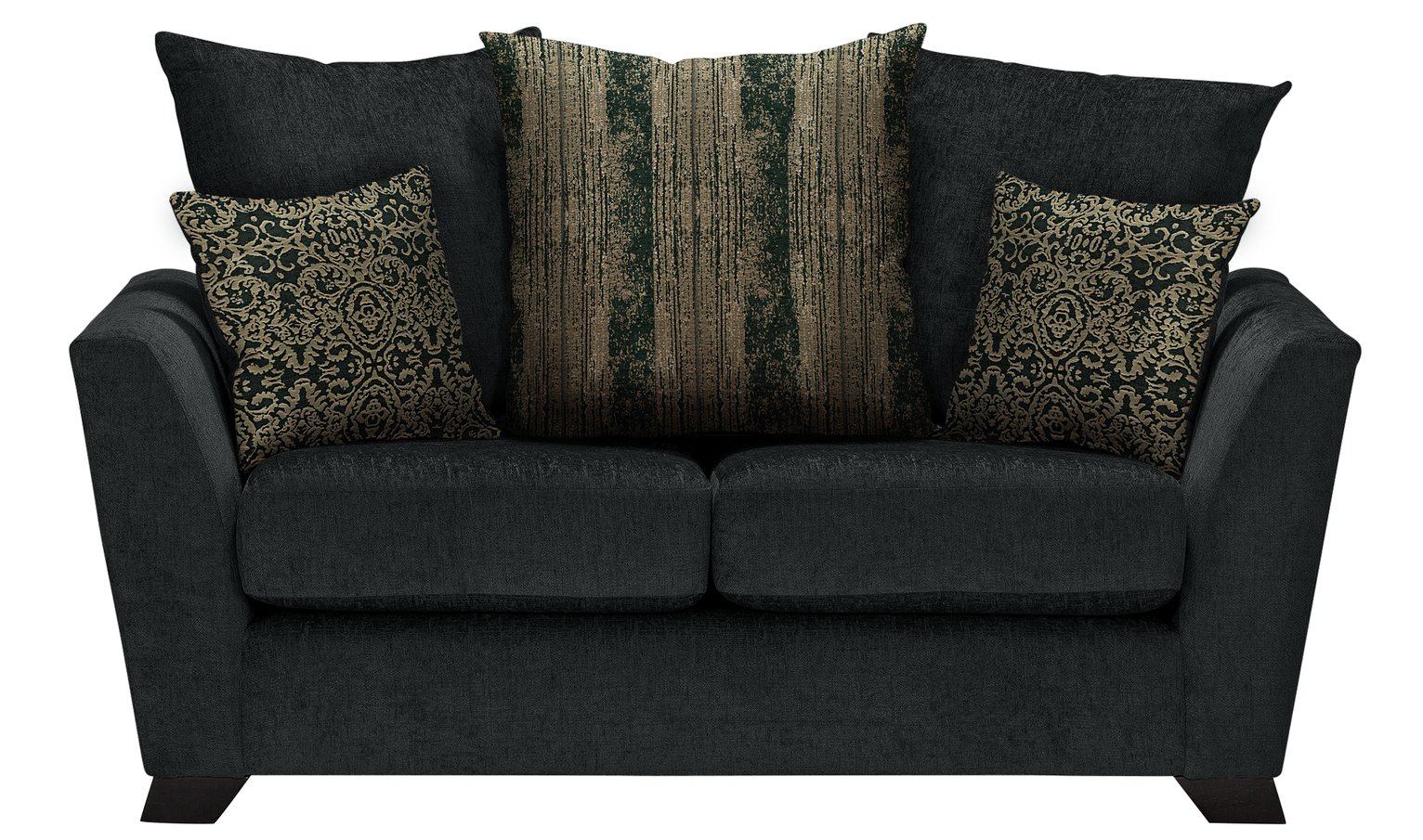 Argos Home Vivienne 2 Seater Fabric Sofa - Black and Gold