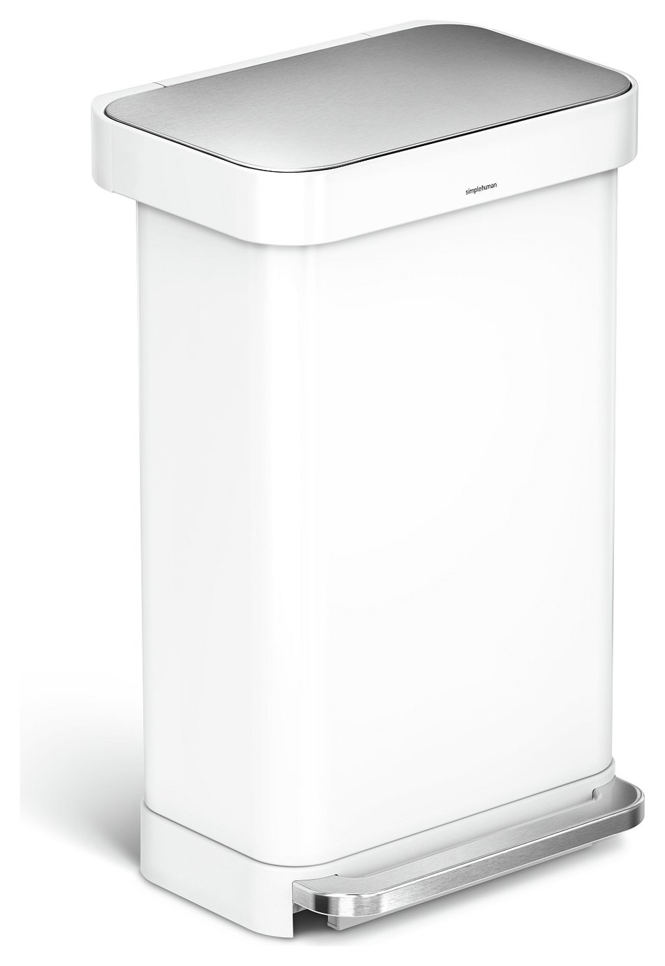 simplehuman 45 Litre Liner Pocket Kitchen Bin - White