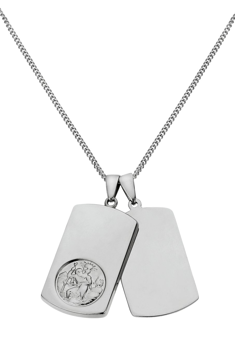 Sterling Silver Mens St.Christopher Dog Tag Pendant Necklace Review