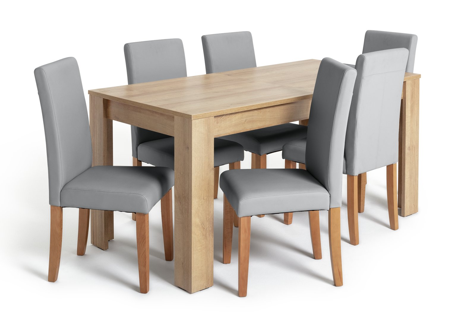 Argos Home Miami XL Extending Table & 6 Grey Chairs