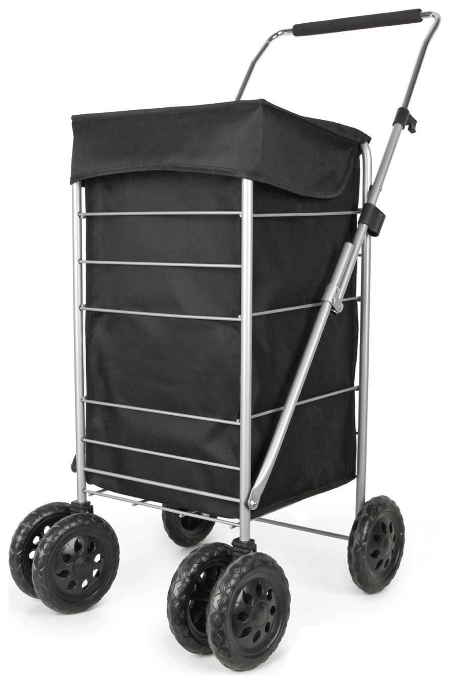 6 Wheel Folding Black Deluxe Shopping Trolley Review